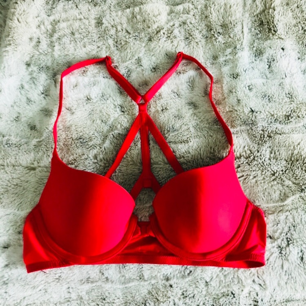 Victoria’s Secret red lined demi bra
